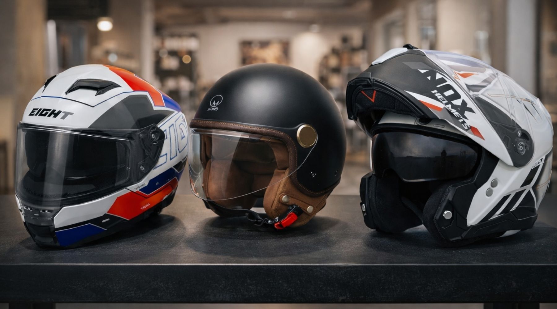 Casque de moto moderne homologué norme ECE 22.06