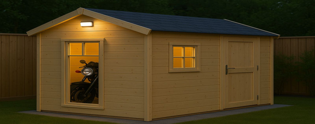 cabanon en bois pour moto