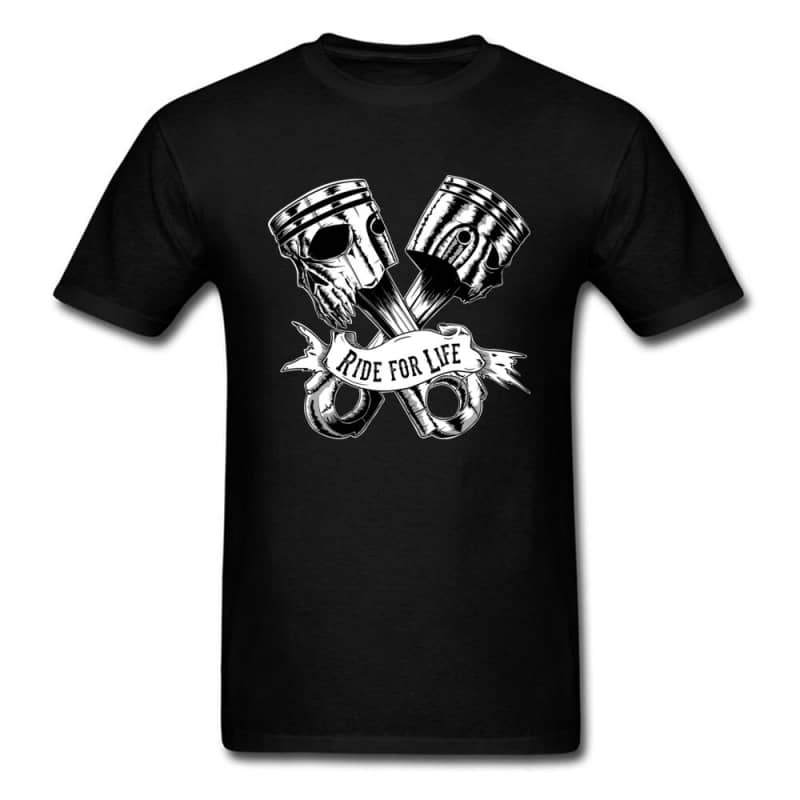 T-shirt pour homme noir imprimé Homme idéal Motard