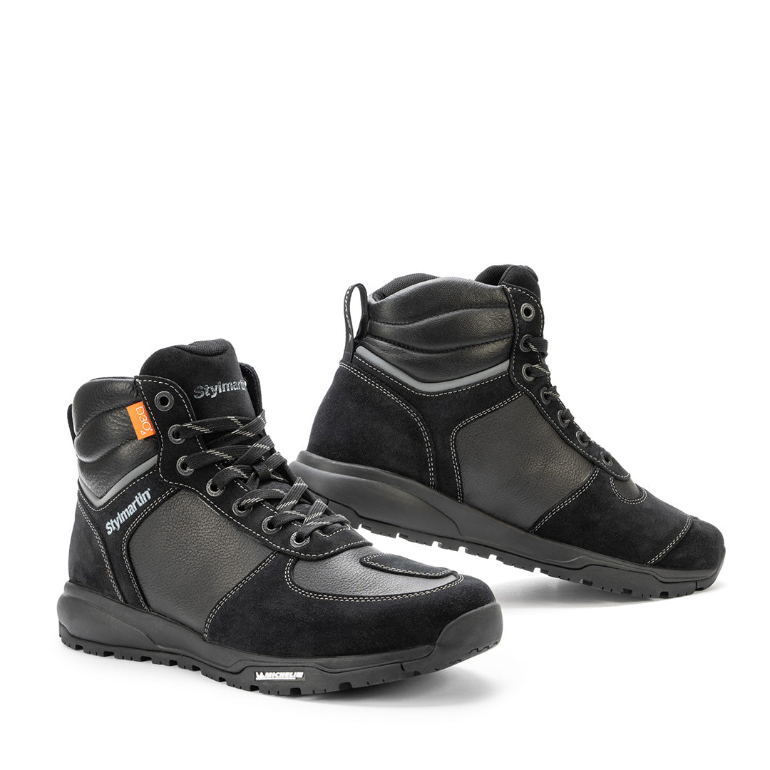 Basket moto Stylmartin Piper WP noire étanche unisexe cuir suède D3O Michelin