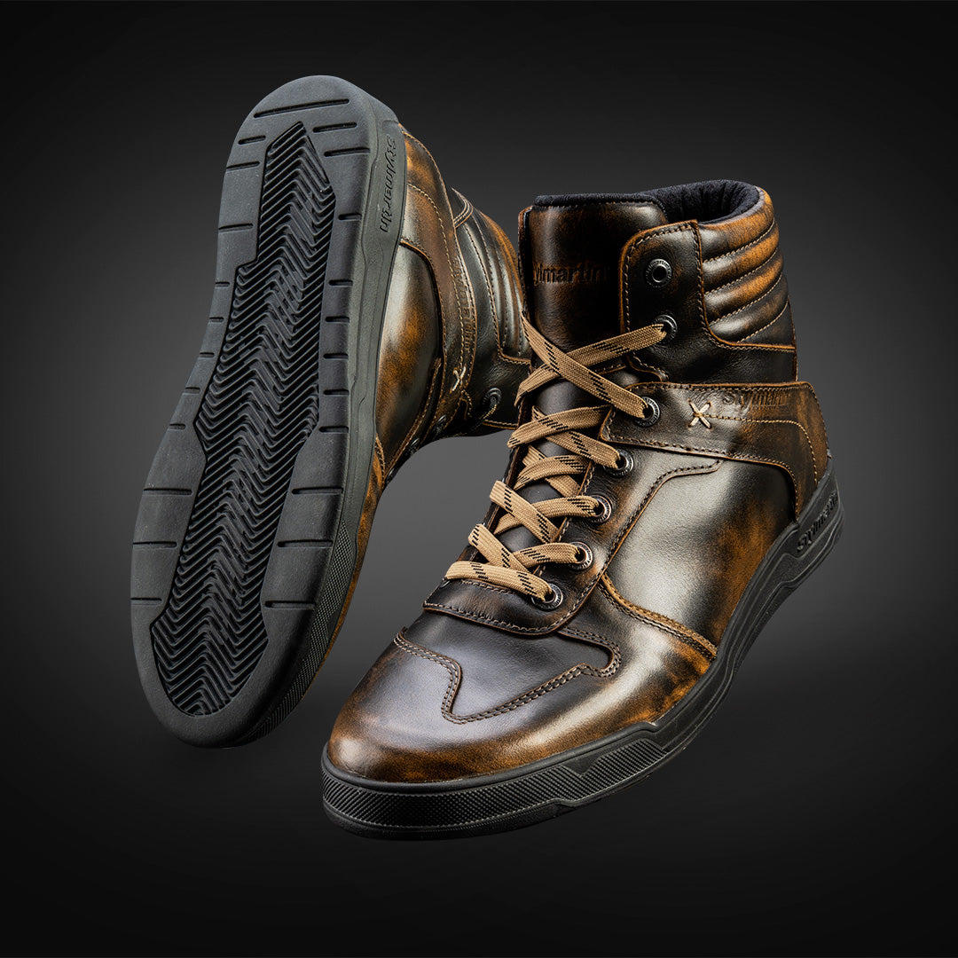 Basket-moto-stylmartin-iron-wp-bronze-cuir-vintage-unisexe-paire