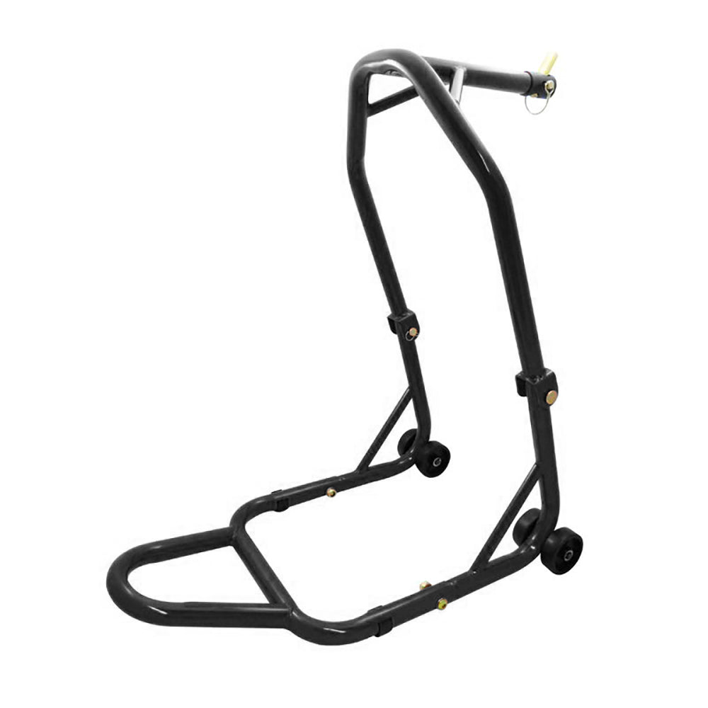 béquille avant moto universelle sous té de fourche, en acier avec 5 embouts interchangeables, supporte jusqu’à 200 kg
