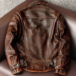 Giacca in pelle marrone - Taglie L e 5XL | Consegna in 48 ore - Vignette | Boutique biker