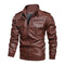 Blouson en cuir marron pour homme biker