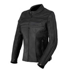 Blouson de moto en cuir femme - Enfield noir - Vignette | Boutique biker
