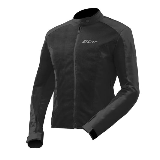 blouson moto été pour femme noir en tissu respirant avec protections CE aux coudes et épaules, coupe légère et confortable