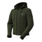 Blouson moto hiver kaki pour homme Eight Cirrus, protections CE niveau 2, capuche amovible, poches pratiques et look moderne