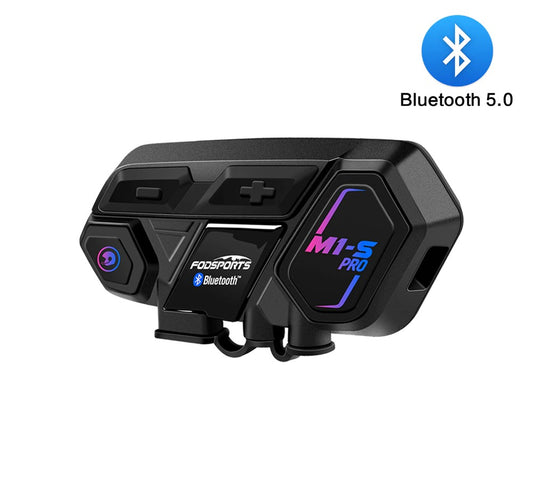 Intercom Bluetooth pour moto M1-S PRO, étanche, portée 1000 mètres, jusqu’à 8 motards connectés, réduction de bruit et rappel vocal batterie