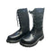 Bottes de moto en cuir noir avec boucles pour motard
