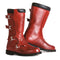 Bottes moto stylmartin continental rouge cuir vintage homme femme