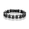 Bracelet chaîne moto homme noir brillant en acier