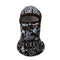 Cagoule moto peinture noire et bleue au design artistique