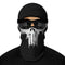 Cagoule moto Punisher noire avec tête de mort blanche