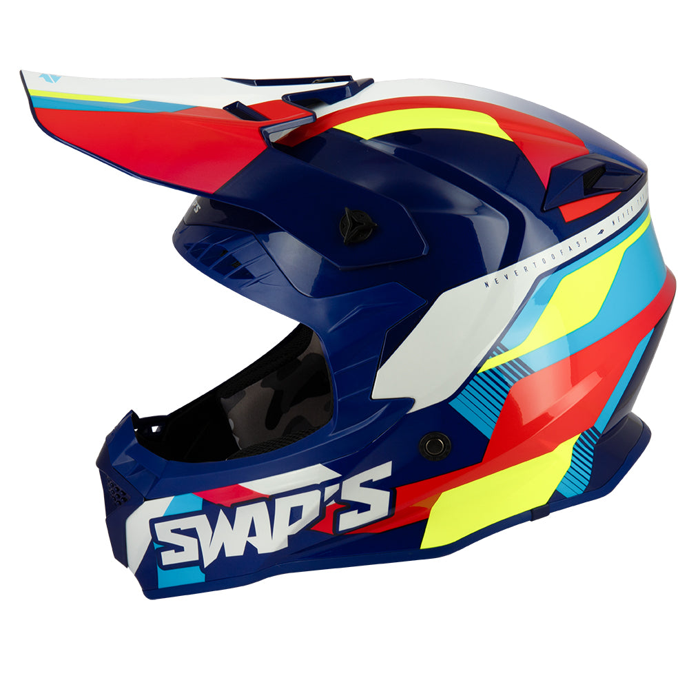 Casque-cross-bleu-cote