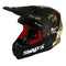 Casque moto cross homme 2Faster noir et or homologué ECE R22-06 avec boucle double D et intérieur lavable