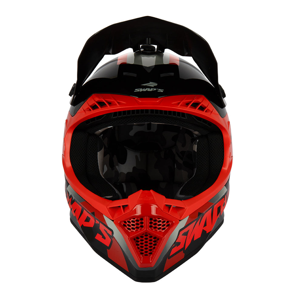 Casque-cross-rouge-face