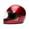 casque intégral moto rouge style rétro pour homme