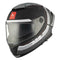Casque intégral MT Thunder R2S noir et gris mat, design sobre et protections renforcées pour moto