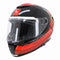 Casque moto intégral MT Thunder R2S noir et rouge brillant pour motard sportif