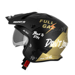 Casque jet moto - Trooper Full Gaz Noir et Or - Vignette | Boutique biker