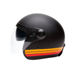 Casque jet moto - Boreal noir bandes orange - Vignette | Boutique biker