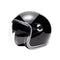 Casque jet moto Boreal noir chromé Marko avec visière longue et écran solaire intégré, homologué ECE 22.06