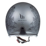 Casque jet moto - LE Mans skull et roses - Vignette | Boutique biker