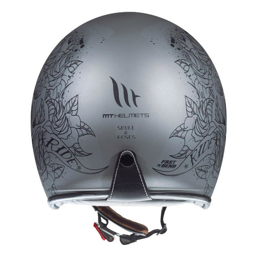 Casque-jet-mt-le-mans-skull-et-roses-argent-mat-arriere