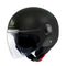 casque jet noir mat MT Helmets pour moto, visière longue transparente et intérieur matelassé confortable