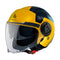 casque jet MT Helmets Viale jaune et bleu avec visière fumée, design sportif et moderne