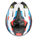 Casque moto modulable - Atom bleu noir rouge brillant - Vignette | Boutique biker