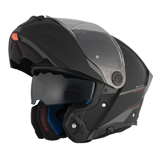 casque moto modulable noir mat MT Atom 2 avec visière solaire