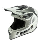 Casque Moto Cross - Blur S818 Gris et Blanc - Vignette | Boutique biker