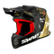 Casque moto cross enfant Swaps Rock'It Full Gaz noir or et blanc homologué ECE R22-06 avec boucle double D et intérieur lavable