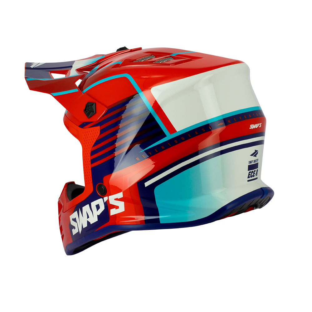 Casque-moto-cross-enfant-rouge-arriere
