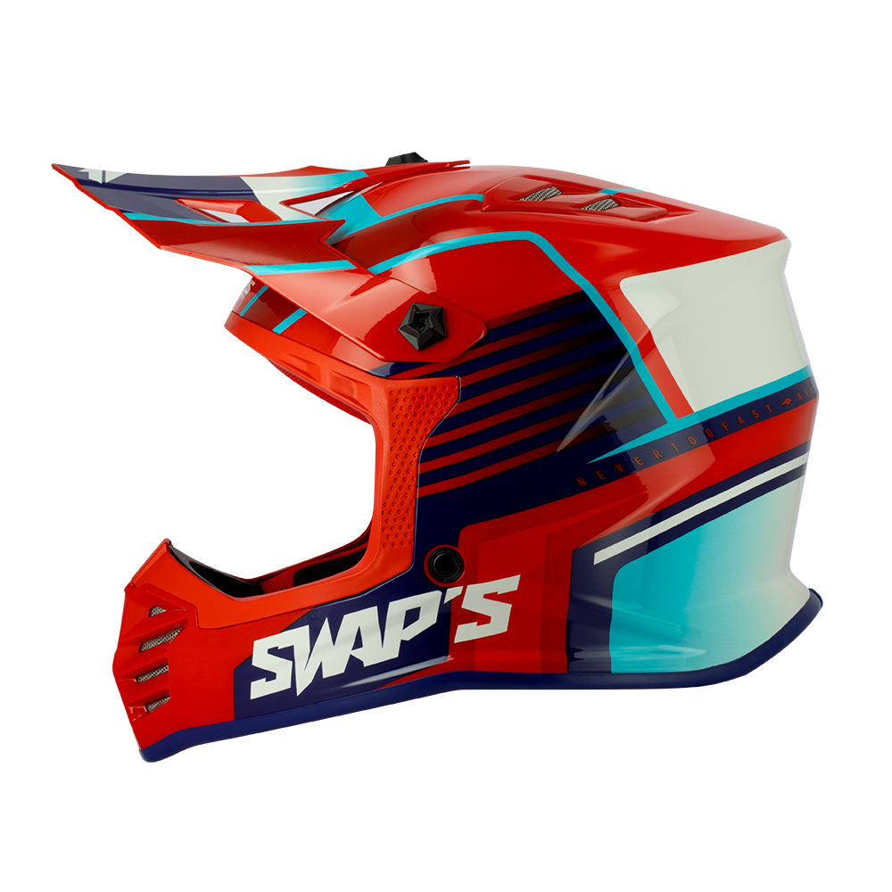 Casque-moto-cross-enfant-rouge-cote