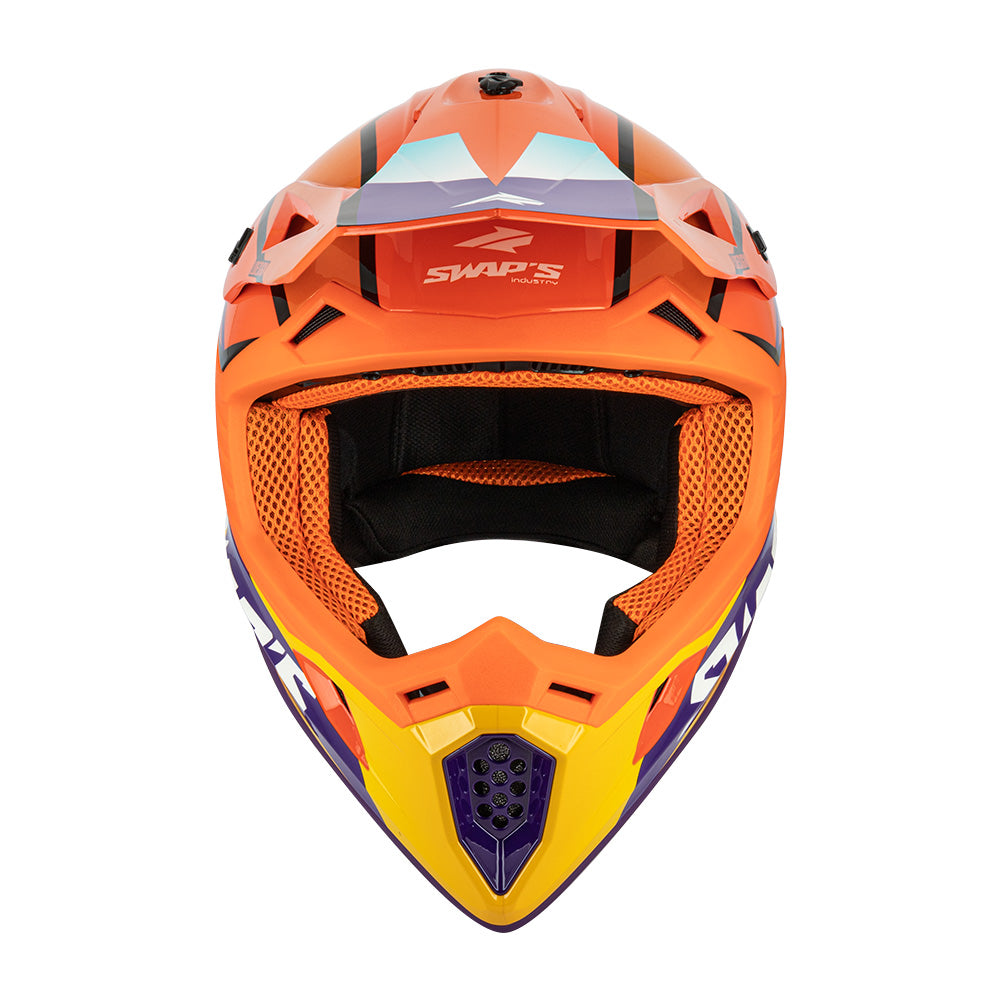 Casque-moto-cross-orange-face