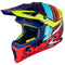 Casque moto cross pas cher Swaps multicolore homologué ECE R22-06 avec boucle double D et intérieur lavable pour tout-terrain
