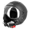 casque moto jet noir mat au design sobre, visière protectrice et fermeture micrométrique