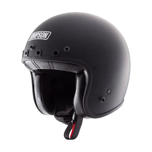 Casque jet Simpson Chopper noir mat, coque fibre, homologation ECE 2206