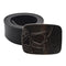 Ceinture moto cuir noire avec boucle tête de mort en métal zinc pour style biker homme