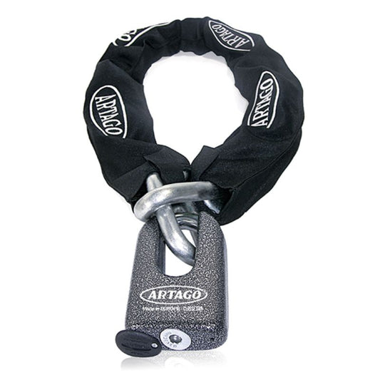 Chaîne antivol moto SRA Artago Spin 150cm avec cadenas en acier trempé haute sécurité pour scooter ou moto