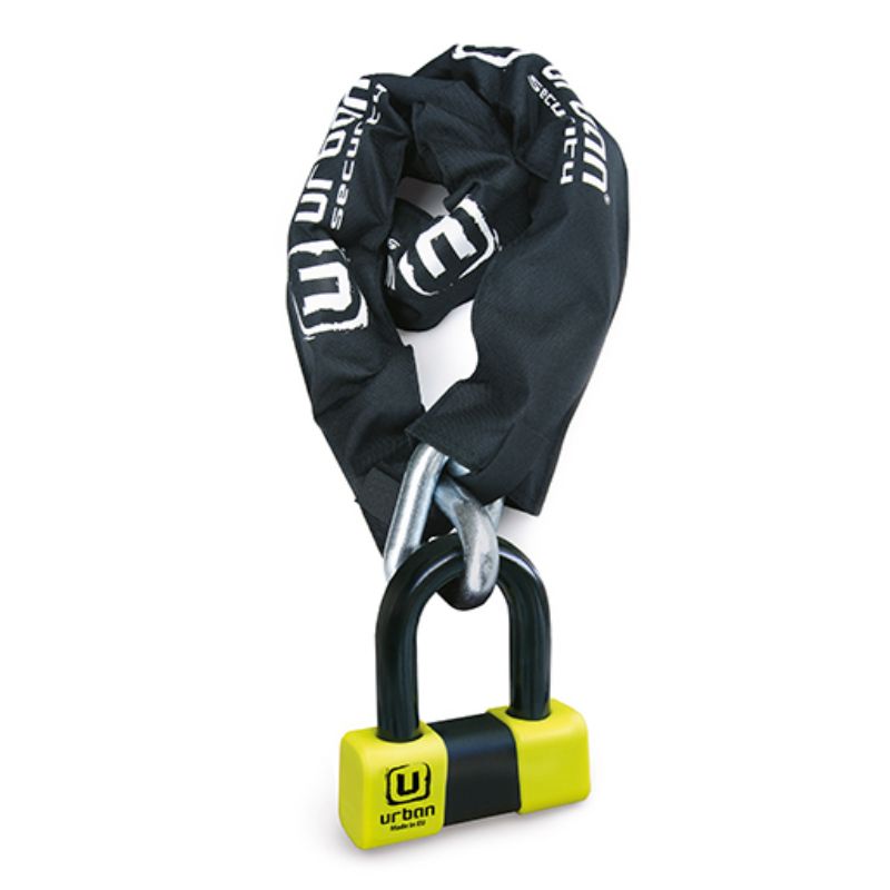 Chaîne antivol moto SRA Urban 120cm avec cadenas en acier trempé pour scooter ou moto
