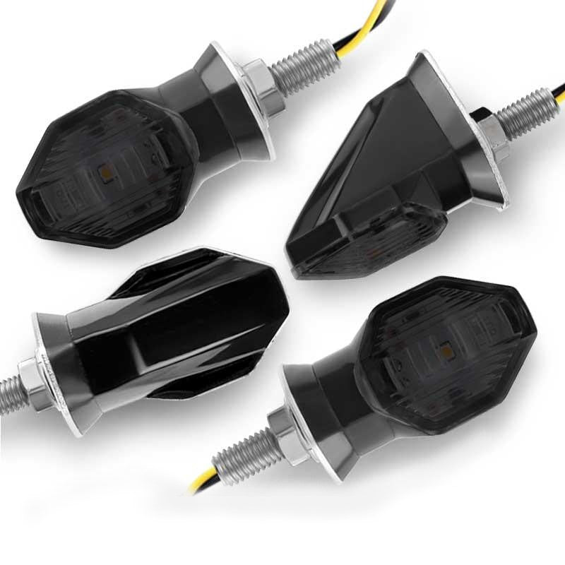 Clignotants LED Universels Moto/Scooter/Voiture – 9 LED Jaunes Encastrés, Étanchéité & Montage Facile