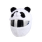 Couvre casque moto panda en peluche blanche avec oreilles noires, housse adorable et drôle pour casque intégral