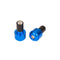 Embouts de guidon moto ronds anodisés bleus Ø17 universels aluminium