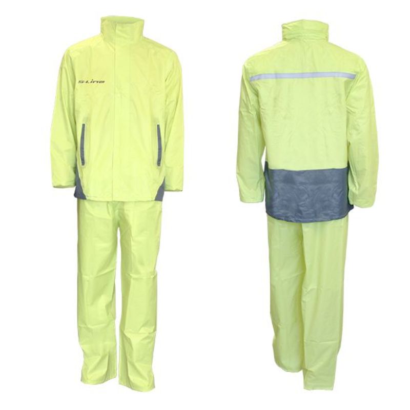 ensemble de pluie jaune imperméable pour moto avec bandes réfléchissantes haute visibilité, coupe unisexe et capuche intégrée