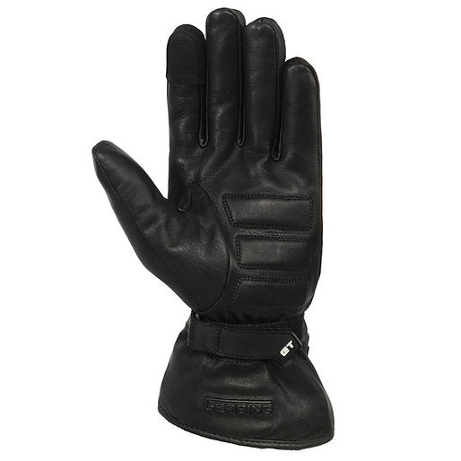 Gants chauffants Gerbing Xtreme GT en cuir noir avec manchette courte et réglage température, renforts paume