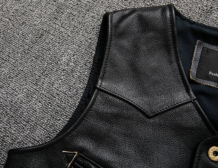 Gilet-biker-en-cuir-marron-veritable-marron-homme-detail
