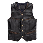 Gilet biker en cuir - Old vintage - Vignette | Boutique biker